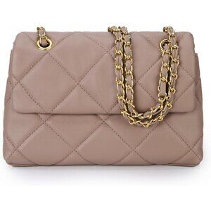 Quilted Crossbody Pink Purse Women Small Shoulder Bag with Chain Trendy Clutch